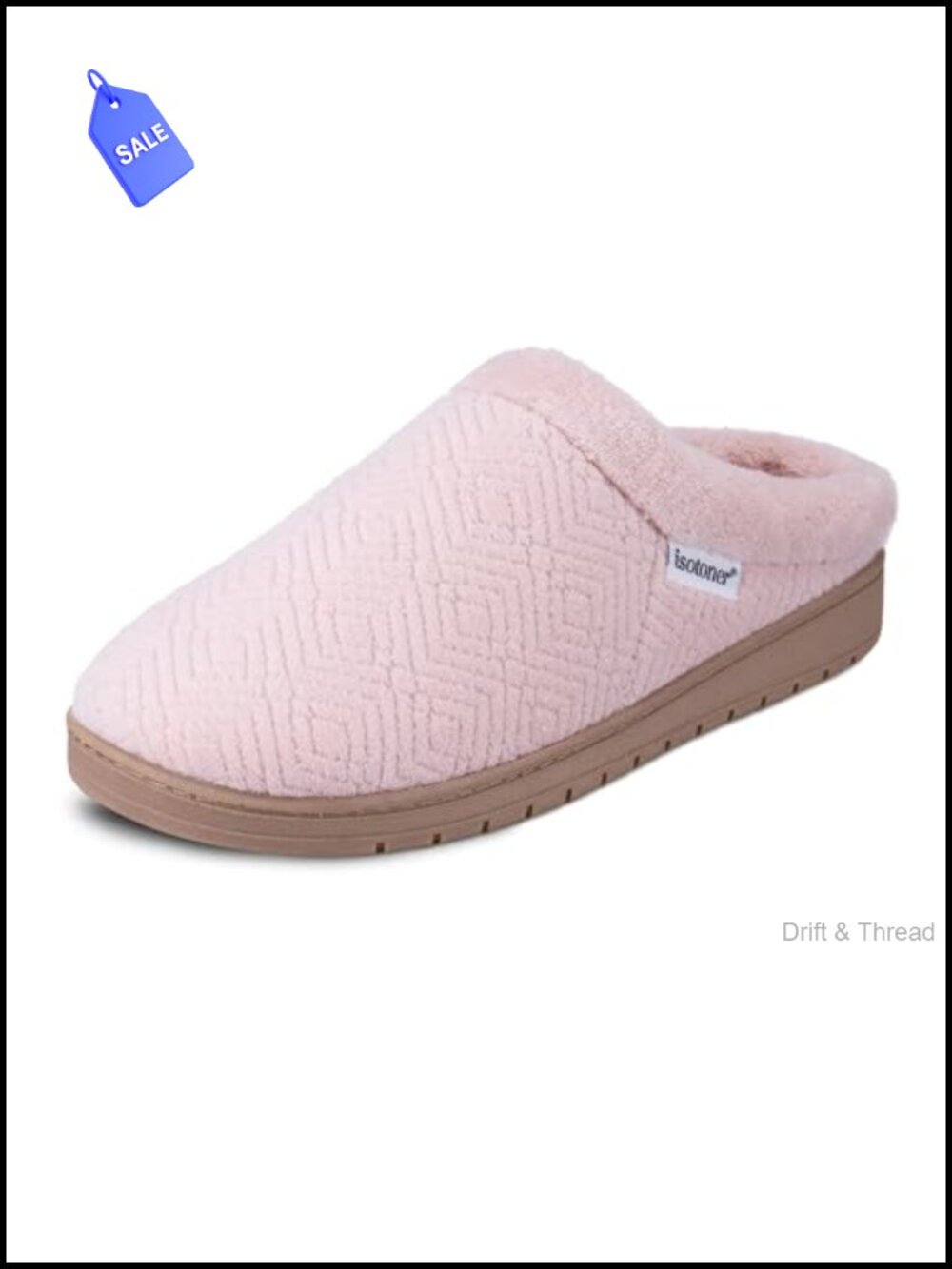 isotoner Women's Indoor/Outdoor Slip-on Diamond Microterry Gemma Clog Slippers